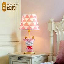 All copper childrens room boys and girls bedside lamp Cartoon creative deer baby night light bedroom warm table lamp