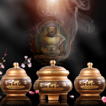 Yuantong Buddha temple Buddha Hall for Buddha incense burner Incense powder cup Ring set True incense set Pure copper aromatherapy stove Sandalwood stove large
