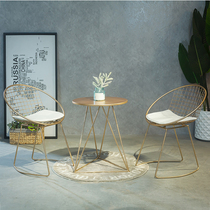 Nordic balcony leisure small table and chair modern simple Net red creative cafe milk tea shop table and chair combination three-piece set