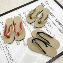 Linen shoes men summer flip flops women's cotton linen shoes personality grass shoes Chinese style flat casual sandals