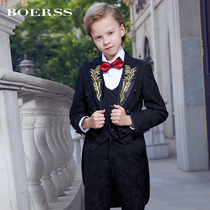 BOERSS boys dress suit tuxedo childrens suit embroidery costume model fashion catwalk dress