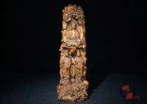 Boutique Yellow Poplar Wood Mountain Subpine Pine Pine Western TriSt Pendulum Pieces A Solid Wood Engraving Handlebar Piece Living Room Decoration Craftsmanship