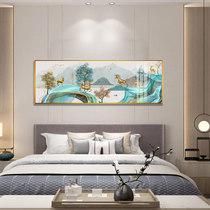 Modern minimalist bedroom bedside mural abstract hanging painting oil painting sofa background wall Nordic living room decorative painting
