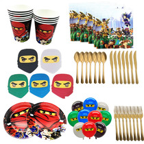 Ninja Themed Party Decorations Ningago Balloon Suit Triangle Birthday Laqi Cup Plate Cutlery Mask