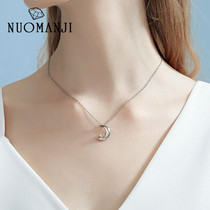 Moon Angel Egg Necklace Female 925 Silver choker Short Neck Jewelry Neck Band Korean Simple Birthday Gift