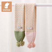 Wilberu warm childrens scarf Baby neck girls neck cover cotton baby boy windproof children autumn and winter