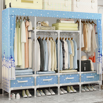  Commoner cabinet Steel pipe simple with drawer Oxford cloth assembly wardrobe folding large wardrobe storage storage cabinet