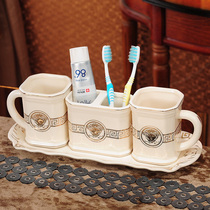 European-style ceramic bathroom five-piece bathroom supplies Creative couple bathroom washing set Brushing cup Mouthwash cup