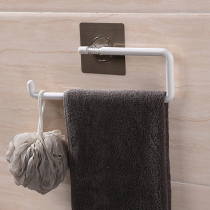  Shuangqing powerful suction cup towel rack Punch-free towel rack Towel rod bathroom single rod toilet paper roll rack