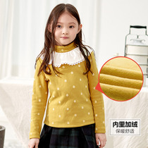 Yinman childrens clothing 2020 Spring and Autumn Childrens wave point plus velvet clothes cute princess collar multi-color shirt
