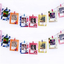 (Buy 2 get 1 free)Creative combination photo wall jam Photo frame clip hemp rope decoration hanging photo wall hanging