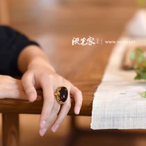 Limelight Home Europe Design Blood Sper Rings Womens Natural Amber Ring Honey Wax Raw Stone Inlays
