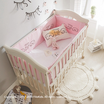 ins baby anti-pinch bed cotton knitted cotton baby bed cover removable and washable mite Four Seasons Universal