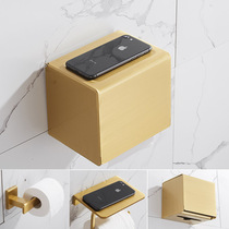 Nordic brushed gold tissue holder closed Roll Box non-perforated toilet toilet waterproof paper towel holder