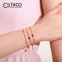 T400 The year of life red rope silver bracelet female sterling silver Korean version of the simple student forest department best friend personality sister chain net red