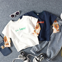 Tide Boy Fake Two T-shirt Autumn Clothing New Pint Boy Girls Sleeve Lion Long Sleeve Undershirt Baby Casual Blouse