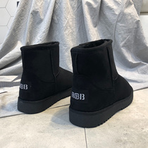 Peoples winter plus velvet snow boots womens boots 2021 new cotton shoes Joker students flat cotton boots womens shoes