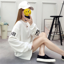 Autumn and winter New chic early Autumn Sweater women tide long pullover loose College patch letter lazy top