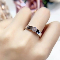 Jewelry 18K platinum sterling silver can be pen imported Mo Sang diamond simple couple proposal wedding ring