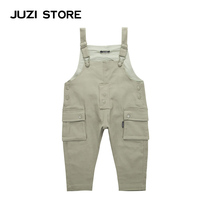 JUZI STORE Dress Diagonal denim Jeans Pocket Trim Back Belt Pants Neutral Boy Girl 1730302