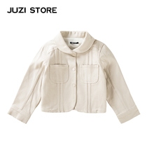 JUZI STORE Dress Diagonal denim Jeans Wire press decorated with jacket neutral boy girl 1731001