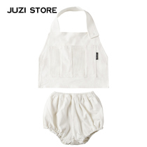 JUZI STORE Clothing Combed Cotton Square Mesh Enclosure Mouth Shorts Suit Neutral Boy Girl 1723603