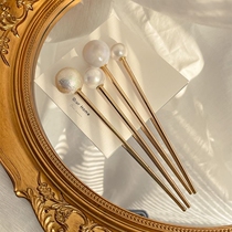 Pearl hairpin metal simple temperament Modern Daily hairpin hair Joker French advanced sense headdress women