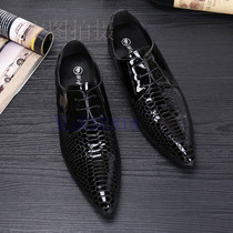 Japanese and Korean version of foreign trade mens leather shoes business casual pointed hair stylist shoes nightclub bar youth fashion leather shoes
