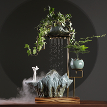 Creative running water fountain decoration Feng Shui lucky office desktop entrance Home living room shop opening gift