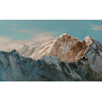 Tong Derecorded Far Mountain Realistic Cloth Surface Oil Painting Living Room Bedroom Decoration Painting Collection Pure Hand Painting