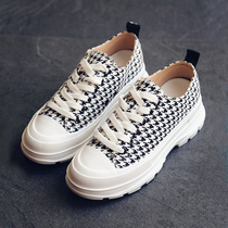 Joker student shell low-top canvas thick-soled casual shoes female spring and autumn muffin biscuits biscuits Bird single shoes Korean version