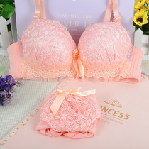 Japanese thickened sexy ladyboy underwear set Mens lace thin section gathered womens big brother bra cross-dressing supplies