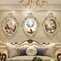 Decorative painting living room sofa background wall painting mural European triplet atmospheric combination flower animal oil painting