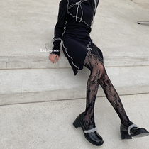 LET ME SEE Japanese Net red lace hollow bottomed pantyhose womens long tube anti-hook silk stockings thin mesh socks