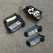 Day single belt packaging men and women camouflage spring and summer cotton boat Socks cotton socks shallow socks 3 pairs of bags