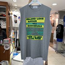 South Korea Dongdaemun 2019 summer mens color letter pattern vest shoulder sleeveless round neck undershirt tide