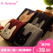 Childrens clothing girls plus velvet leggings autumn and winter thick extra thick big Children Baby plus velvet padded bottoming pants