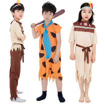  Childrens Halloween children big boys and girls African primitive tribes indigenous savages CosBAO WEN clothes dress up show