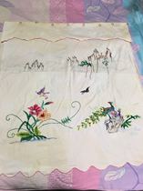  Hand embroidered peacock flower old door curtain nostalgic collection film and television props yellowing