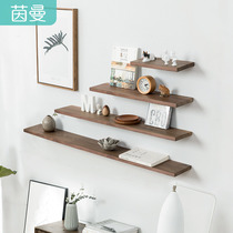 Yinman home partition shelf clapboard partition partition solid wood wall shelf black walnut shelf