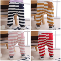 Baby Halon pants Girl boy pants Female baby cotton childrens pants Children wear large pp pants spring and autumn