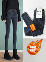 High-waisted jeans women 2021 spring new Korean slim slim casual Joker elastic fashion pants tide