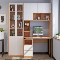 Small apartment computer desk Desktop desk Simple modern household bedroom bookcase bookshelf combination writing desk