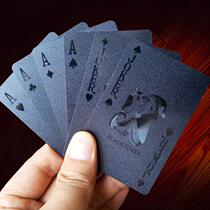 Grammy Pure Black Plastic Playing Cards Creative Native Gold Leaf Frosted Poker Texas Poker Wholesale