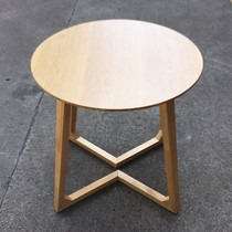 ins Wind solid wood coffee table small apartment modern living room table simple tea table creative sofa side few corners small round table