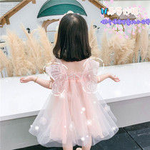 Next win girl sling dress 2021 summer new Korean version of foreign style bow princess yarn dress children