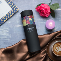 Cup female student Korean version with filter cup Mens fresh personality simple literary thermos female portable cute