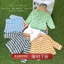 Chen Tai pig L moms baby boy casual streaks sunscreen baby summer clothing single row of air conditioning jacket blouses