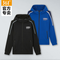 361 Sports Jacket Man 2022 Spring cardiovert sweatshirt with hat jacket sweatshirt 361 degrees 100 hitch student casual blouse