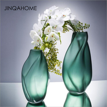 Modern simple light luxury glass vase ornaments Nordic creative living room model room flower arrangement rich bamboo decorative bottle